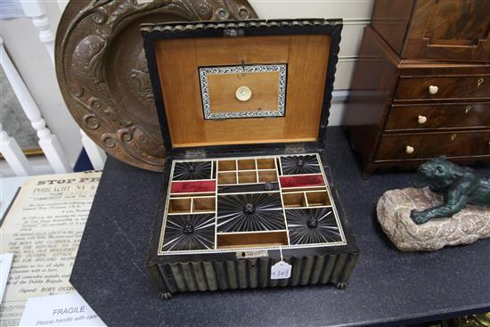 An Anglo Indian buffalo horn work box, 15.5in.